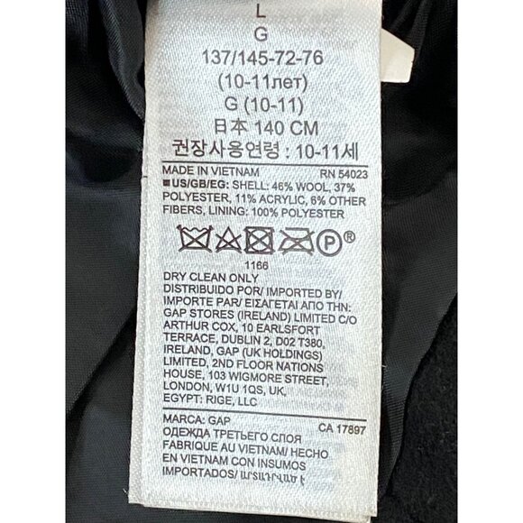 Gap Kids Size L (10-11) Black Girl’s Pea Coat - Picture 11 of 12